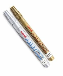 Deals 🔔 Uni Paint Silver And Gold Bullet Tip Permanent Marker 2 Pack 🔔
