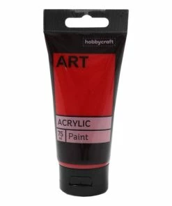 New ⭐ Hobbycraft Medium Red Art Acrylic Paint 75ml 🔥
