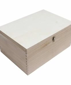 Buy 🔔 Hobbycraft Wooden Storage Box 35cm X 25cm X 17cm 😀