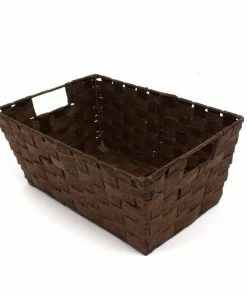 Hot Sale ⌛ Hobbycraft Chocolate Brown Paper Storage Basket 33cm X 23cm X 14cm ⌛