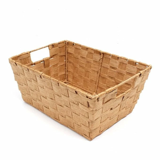 New π Hobbycraft Natural Paper Storage Basket 33cm X 23cm X 14cm π―