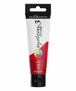Budget 🥰 Daler-Rowney System3 Crimson Acrylic Paint 59ml 😀