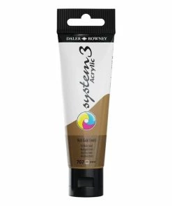 Best Sale 🤩 Daler-Rowney System3 Rich Gold Hue Acrylic Paint 59ml 🧨