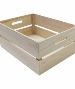 Outlet ⭐ Hobbycraft Wooden Crate 40cm X 30cm X 18cm 🛒