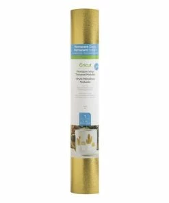 Buy 😉 Cricut Textured Metallic Gold Permanent Gloss Vinyl 12 X 48 Inches 🎉
