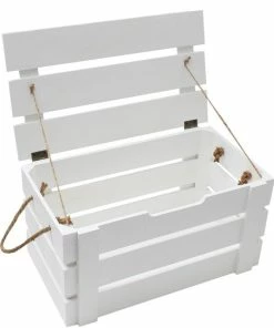 Promo 🔥 Hobbycraft White Wedding Hamper Crate 42cm X 24cm X 22cm 🤩