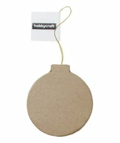 Hot Sale 🤩 Hobbycraft Mache Hanging Bauble Decoration 9.5cm ✔️