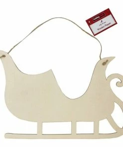 Flash Sale 🌟 Hobbycraft Hanging Wooden 🎁 Christmas Sleigh Plaque 30cm ❤️