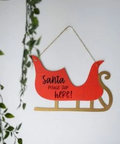 Alternative view of Flash Sale 🌟 Hobbycraft Hanging Wooden 🎁 Christmas Sleigh Plaque 30cm ❤️