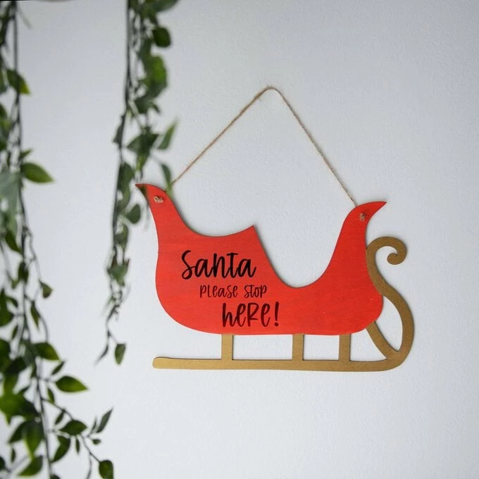Flash Sale 🌟 Hobbycraft Hanging Wooden 🎁 Christmas Sleigh Plaque 30cm ❤️ 4 Flash Sale 🌟 Hobbycraft Hanging Wooden 🎁 Christmas Sleigh Plaque 30cm ❤️ - Image 2