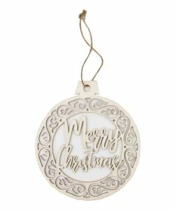 Coupon 🧨 Hobbycraft Wooden Merry 🎄 Christmas Hanging Decoration 16cm 🥰