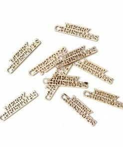 Best Sale 😉 Hobbycraft Merry ❄ Christmas Sans Serif Wooden Toppers 10 Pack ✔️