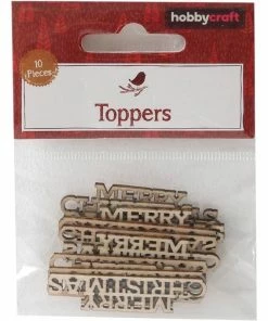 Best Sale 😉 Hobbycraft Merry ❄ Christmas Sans Serif Wooden Toppers 10 Pack ✔️ -Hobbycraft Shop 653130 1000 3 merry christmas sans serif wooden toppers 10 pack