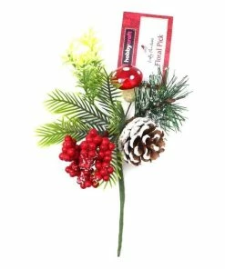 Buy π₯ Hobbycraft Fir Cone And Toadstool Pick 19cm π