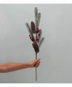 Alternative view of New 🔔 Hobbycraft Pine Cone And Berry Stem 68cm 🎁