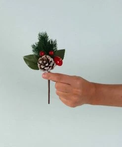 Alternative view of Outlet 🤩 Hobbycraft Red Mushroom And Pine Cone Pick 16.5cm 🧨