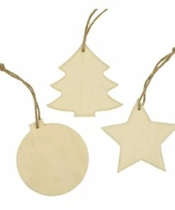 Cheap 🛒 Hobbycraft Wooden Hanging 🎅 Christmas Decorations 3 Pack 💯
