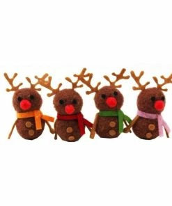 Wholesale 👏 Hobbycraft Reindeer With Scarves 5.5cm 4 Pack 🔥