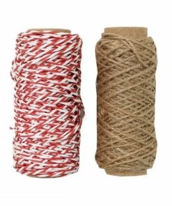 Wholesale 👍 Hobbycraft Red And Natural Twine 20m 2 Pack ✨