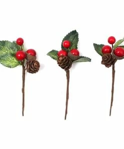 Outlet ๐ Hobbycraft Mini Red Berry Picks 10cm 3 Pack ๐