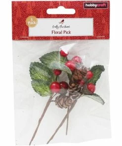 Outlet 🛒 Hobbycraft Mini Red Berry Picks 10cm 3 Pack 😉 -Hobbycraft Shop 653682 1000 3 mini red berry picks 10cm 3 pack