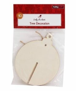 Alternative view of Best deal 🥰 Hobbycraft Hanging 3D Bauble Wooden Decoration 12.5cm 😀