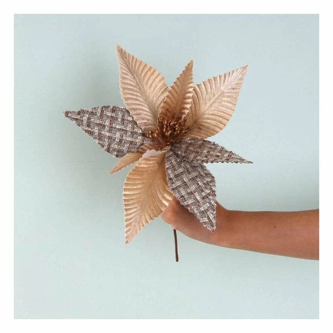 Deals β€οΈ Hobbycraft Champagne Poinsettia Pick 28cm π 4 Deals β€οΈ Hobbycraft Champagne Poinsettia Pick 28cm π - Image 2