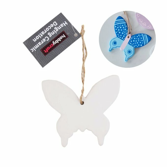 Cheapest π Hobbycraft Unglazed Ceramic Hanging Butterfly Decoration 9.5cm π 2 Cheapest π Hobbycraft Unglazed Ceramic Hanging Butterfly Decoration 9.5cm π