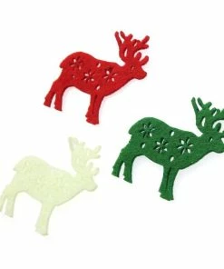 Hot Sale 👍 Hobbycraft ❄ Christmas Reindeer Felt Embellishments 12 Pack 😉 -Hobbycraft Shop 658350 1000 3 Felt Reindeer Embellishments red green 12pack