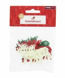 Hot Sale 👍 Hobbycraft ❄ Christmas Reindeer Felt Embellishments 12 Pack 😉 -Hobbycraft Shop 658350 1000 4 Felt Reindeer Embellishments red green 12pack