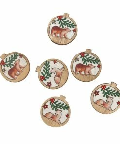 Cheapest ❤️ Hobbycraft Bear And Reindeer 🔔 Christmas Wooden Toppers 6 Pack 😉