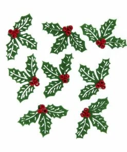 Outlet 🥰 Hobbycraft Holly And Berry Bead Felt Toppers 8 Pack ⭐