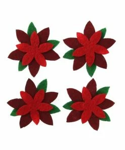 Best Sale ๐ฏ Hobbycraft Poinsettia Felt Toppers 4 Pack ๐
