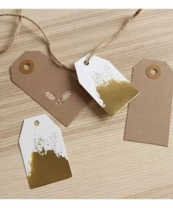 Alternative view of Best deal 🎁 Hobbycraft Gold Splash Card Topper Tags 5 Pack 🔥