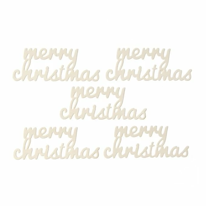 Hot Sale 🔔 Hobbycraft White Merry 🎄 Christmas Card Toppers 5 Pack 🔔 3 Hot Sale 🔔 Hobbycraft White Merry 🎄 Christmas Card Toppers 5 Pack 🔔