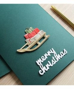 Alternative view of Hot Sale 🔔 Hobbycraft White Merry 🎄 Christmas Card Toppers 5 Pack 🔔