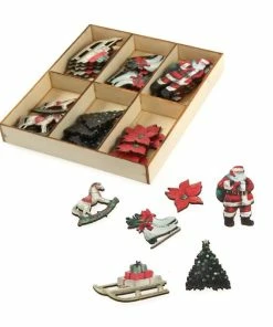 Coupon 🔔 Hobbycraft Traditional 🎅 Christmas Wooden Topper Set 36 Pieces 🔔