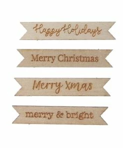 Flash Sale 😍 Hobbycraft 🎄 Christmas Sentiment Tag Wooden Toppers 4 Pack 👏