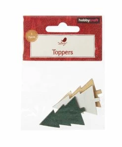 Buy 🎉 Hobbycraft ❄ Christmas Tree Wooden Toppers 3 Pack 🧨 -Hobbycraft Shop 658529 1000 5 Wooden Topper 3Pack