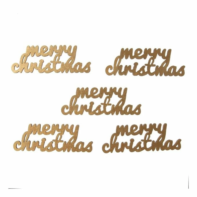 Outlet ๐ Hobbycraft Gold Merry โ Christmas Wooden Toppers 5 Pack ๐ 3 Outlet ๐ Hobbycraft Gold Merry โ Christmas Wooden Toppers 5 Pack ๐