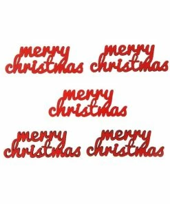 Coupon 🥰 Hobbycraft Red Merry 🎅 Christmas Wooden Toppers 5 Pack 🔥