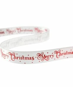 New ๐คฉ Hobbycraft Red And White Merry ๐ Christmas Ribbon 10mm X 2m ๐
