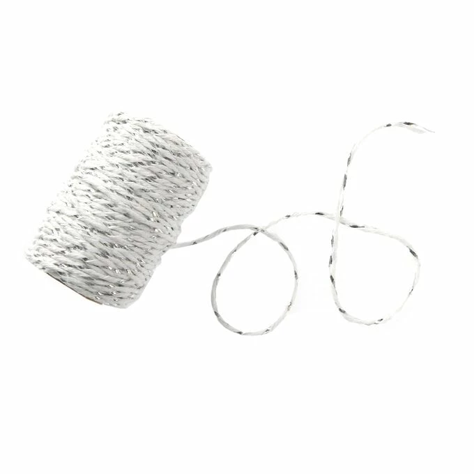 Outlet ๐งจ Hobbycraft White And Silver Twine 27m ๐ 3 Outlet ๐งจ Hobbycraft White And Silver Twine 27m ๐