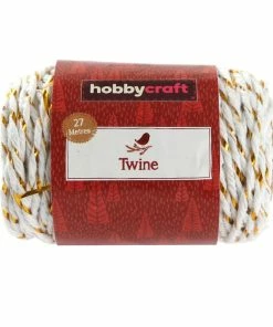 Brand new 🔥 Hobbycraft White And Gold Twine 27m ✔️ -Hobbycraft Shop 658677 1000 4 Twine White Gold