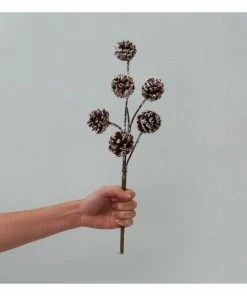 Alternative view of Cheap 🔔 Hobbycraft Frosted Fir Cone Pick 40cm ⭐