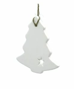 Alternative view of Deals 👏 Hobbycraft Hanging Ceramic Star Detail Tree Decoration 9cm 🧨