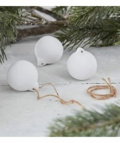 Alternative view of Hot Sale 🤩 Hobbycraft Mini Ceramic Baubles With Jute 3 Pack ✔️