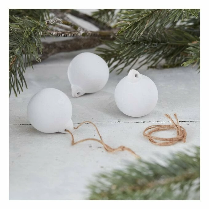 Hot Sale 🤩 Hobbycraft Mini Ceramic Baubles With Jute 3 Pack ✔️ 4 Hot Sale 🤩 Hobbycraft Mini Ceramic Baubles With Jute 3 Pack ✔️ - Image 2