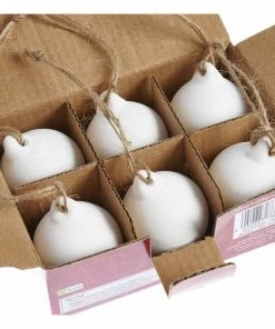 Alternative view of Best Pirce 🔥 Hobbycraft Mini Ceramic Baubles With Jute 6 Pack 🔥