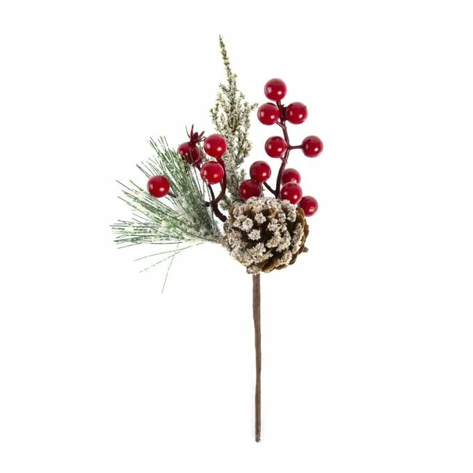 New π― Hobbycraft Red Berry And Fir Cone Pick 22cm π 3 New π― Hobbycraft Red Berry And Fir Cone Pick 22cm π